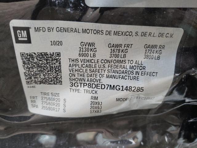 Photo 10 from auction – 2021 GMC SIERRA C15 with VIN 3GTP8DED7MG148285
