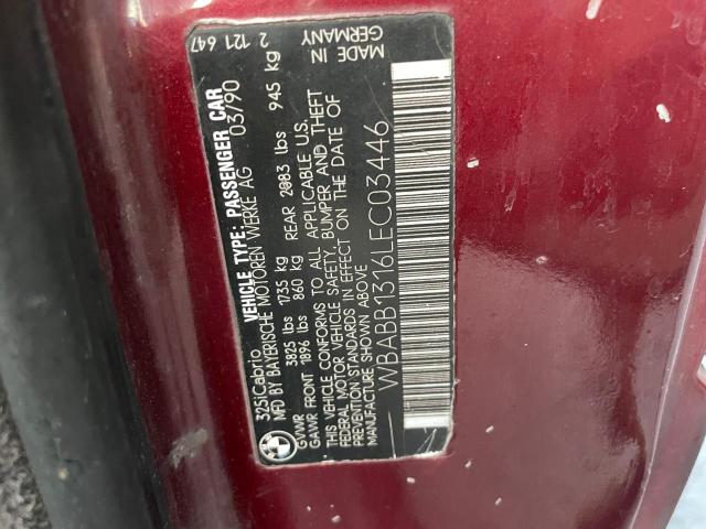 Photo 10 from auction – 1990 BMW 325 IC with VIN WBABB1316LEC03446
