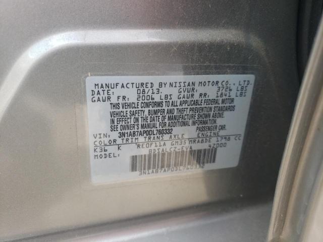 Photo 10 from auction – 2013 NISSAN SENTRA S with VIN 3N1AB7AP0DL760332
