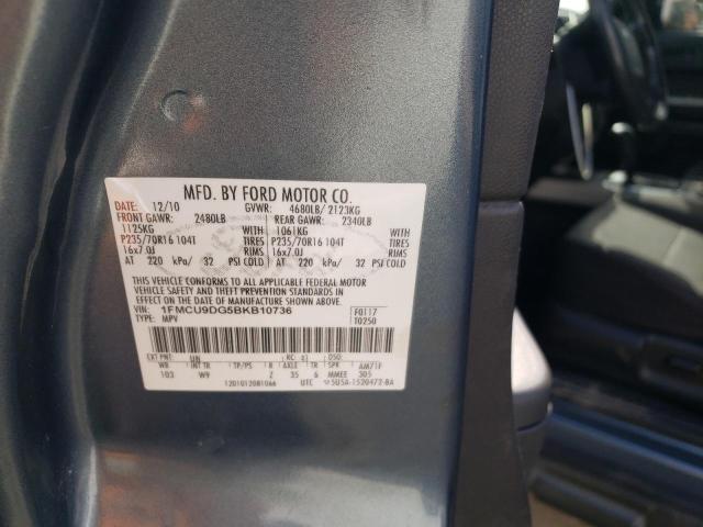 Photo 10 from auction – 2011 FORD ESCAPE XLT with VIN 1FMCU9DG5BKB10736