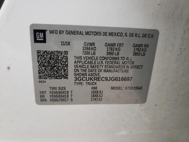 Photo 10 from auction – 2018 CHEVROLET SILVERADO with VIN 3GCUKREC9JG616697