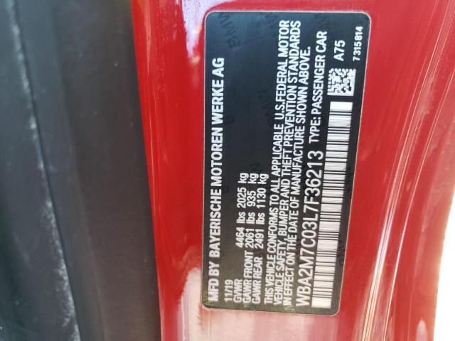 Photo 10 from auction – 2020 BMW 230I with VIN WBA2M7C03L7F36213