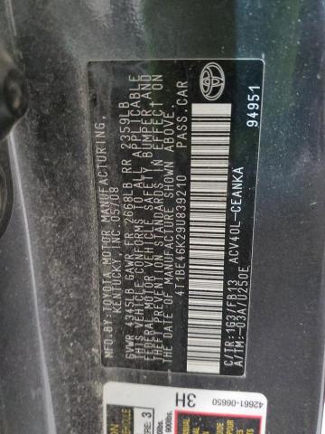 Photo 10 from auction – 2009 TOYOTA CAMRY BASE with VIN 4T1BE46K29U839210