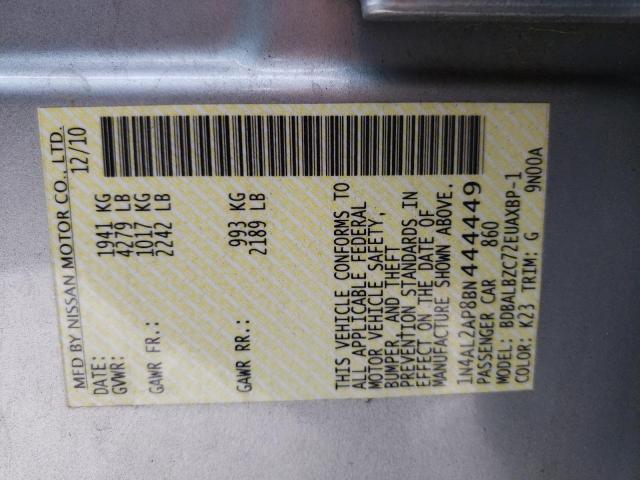 Photo 10 from auction – 2011 NISSAN ALTIMA BAS with VIN 1N4AL2AP8BN444449