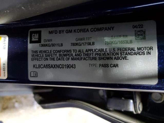 Photo 10 from auction – 2022 CHEVROLET SPARK LS with VIN KL8CA6SAXNC019043