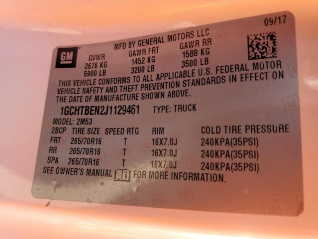 Photo 10 from auction – 2018 CHEVROLET COLORADO with VIN 1GCHTBEN2J1129461