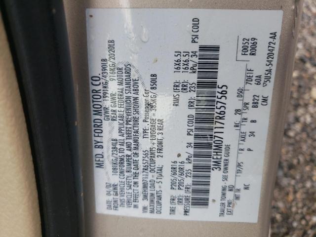 Photo 10 from auction – 2007 MERCURY MILAN with VIN 3MEHM07117R657565