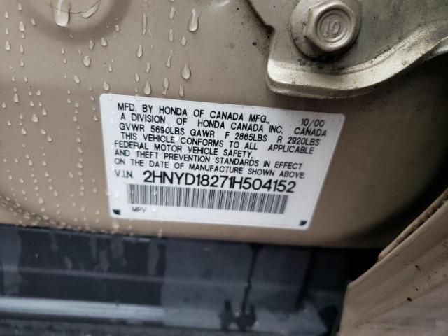 Photo 10 from auction – 2001 ACURA MDX with VIN 2HNYD18271H504152