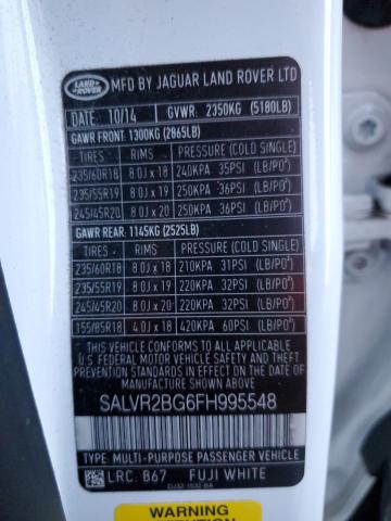 Photo 10 from auction – 2015 LAND ROVER RANGE ROVE with VIN SALVR2BG6FH995548