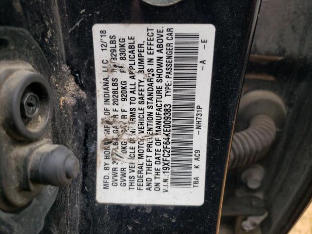 Photo 10 from auction – 2019 HONDA CIVIC LX with VIN 19XFC2F64KE009383