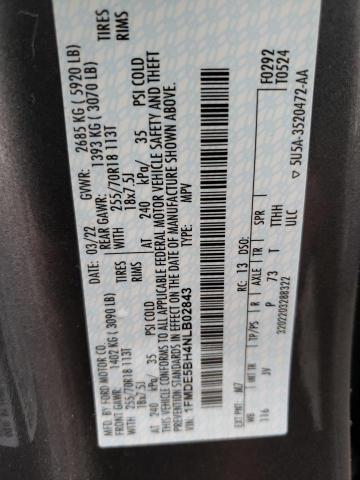 Photo 10 from auction – 2022 FORD BRONCO BAS with VIN 1FMDE5BH4NLB02843