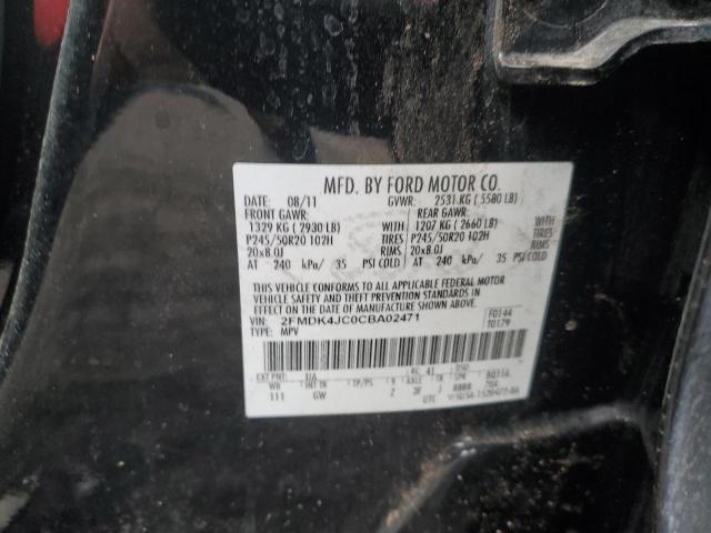Photo 10 from auction – 2012 FORD EDGE SEL with VIN 2FMDK4JC0CBA02471