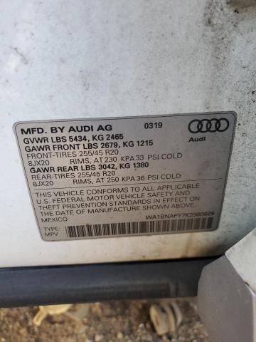 Photo 10 from auction – 2019 AUDI Q5 PREMIUM with VIN WA1BNAFY7K2080928