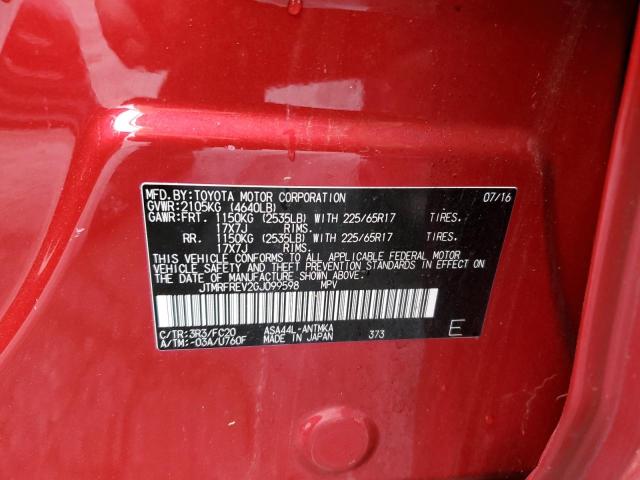 Photo 10 from auction – 2016 TOYOTA RAV4 XLE with VIN JTMRFREV2GJ099598