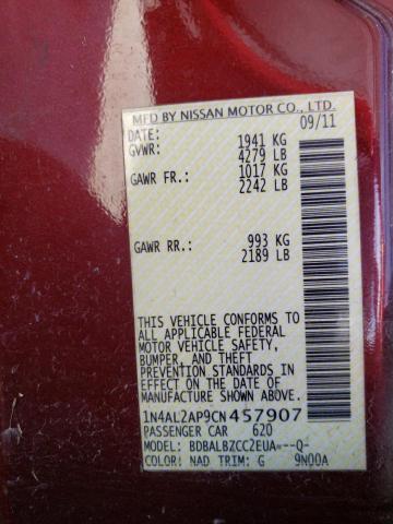 Zdjęcie 10 z aukcji – 2012 NISSAN ALTIMA BAS z VIN 1N4AL2AP9CN457907