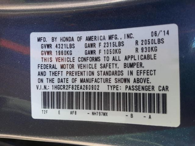 Photo 10 from auction – 2014 HONDA ACCORD EXL with VIN 1HGCR2F82EA260902