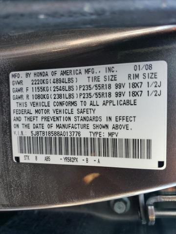 Photo 10 from auction – 2008 ACURA RDX TECHNO with VIN 5J8TB18588A013776