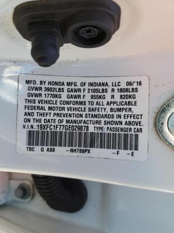 Photo 10 from auction – 2016 HONDA CIVIC EXL with VIN 19XFC1F77GE029878