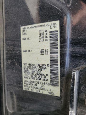 Photo 10 from auction – 2014 NISSAN MAXIMA S with VIN 1N4AA5AP8EC915488