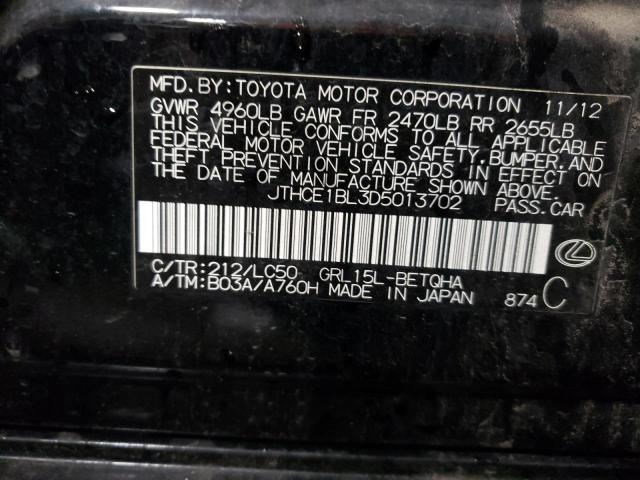 Photo 10 from auction – 2013 LEXUS GS 350 with VIN JTHCE1BL3D5013702