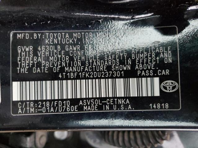 Photo 10 from auction – 2013 TOYOTA CAMRY L with VIN 4T1BF1FK2DU237301