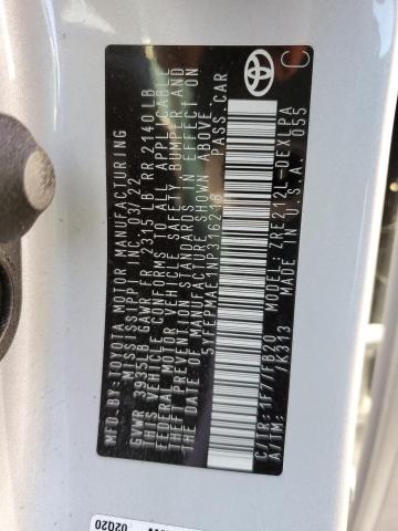 Photo 10 from auction – 2022 TOYOTA COROLLA LE with VIN 5YFEPMAE1NP316216