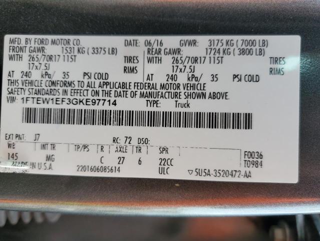 Photo 10 from auction – 2016 FORD F150 SUPER with VIN 1FTEW1EF3GKE97714