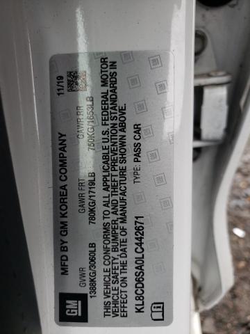 Photo 10 from auction – 2020 CHEVROLET SPARK 1LT with VIN KL8CD6SA0LC442671
