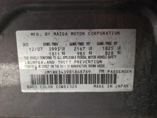 Foto 10 de la subasta – 2008 MAZDA 3 HATCHBAC con VIN JM1BK343981868769