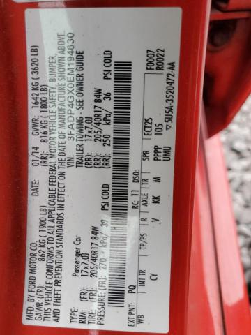 Photo 10 from auction – 2014 FORD FIESTA ST with VIN 3FADP4GX0EM194630