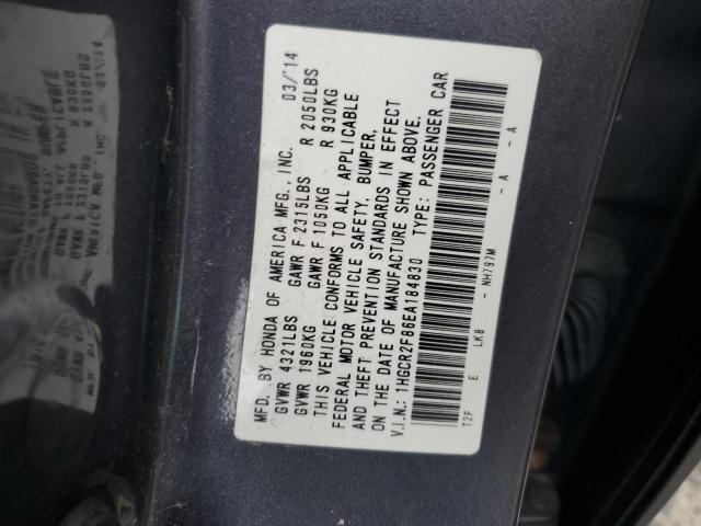 Photo 10 from auction – 2014 HONDA ACCORD EXL with VIN 1HGCR2F86EA184830