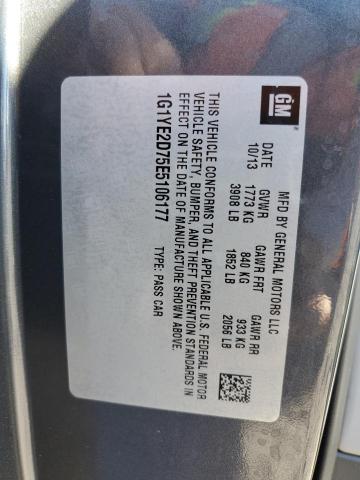 Photo 10 from auction – 2014 CHEVROLET CORVETTE S with VIN 1G1YE2D75E5106177