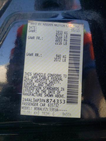 Photo 10 from auction – 2015 NISSAN ALTIMA 2.5 with VIN 1N4AL3AP3FN874353