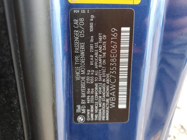 Photo 10 from auction – 2008 BMW 335 XI with VIN WBAWC73538E067169
