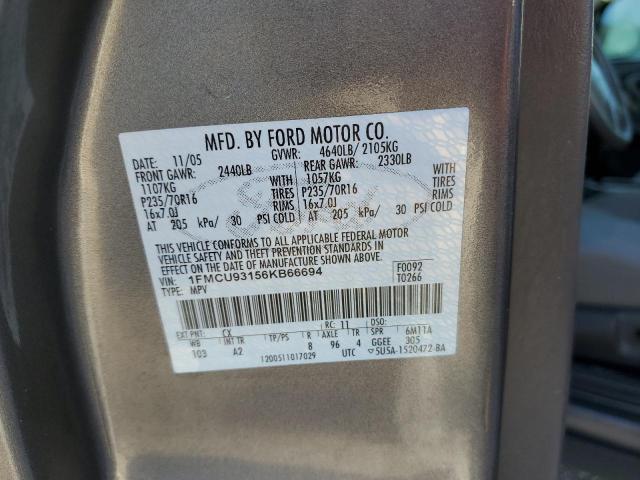 Photo 10 from auction – 2006 FORD ESCAPE XLT with VIN 1FMCU93156KB66694