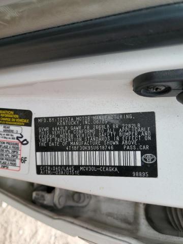 Photo 10 from auction – 2005 TOYOTA CAMRY LE with VIN 4T1BF30K95U618746