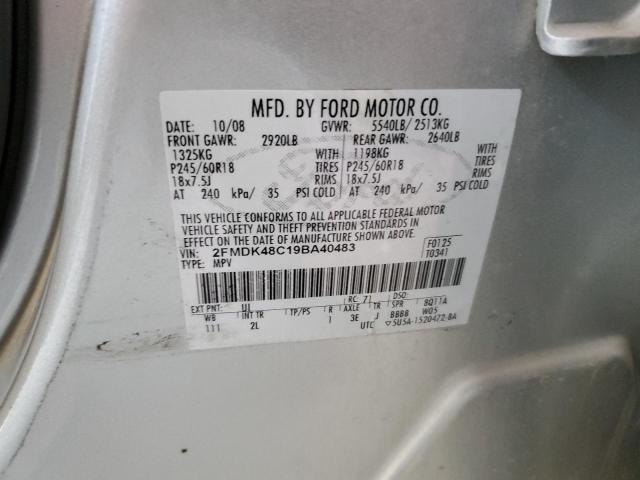 Photo 10 from auction – 2009 FORD EDGE SEL with VIN 2FMDK48C19BA40483