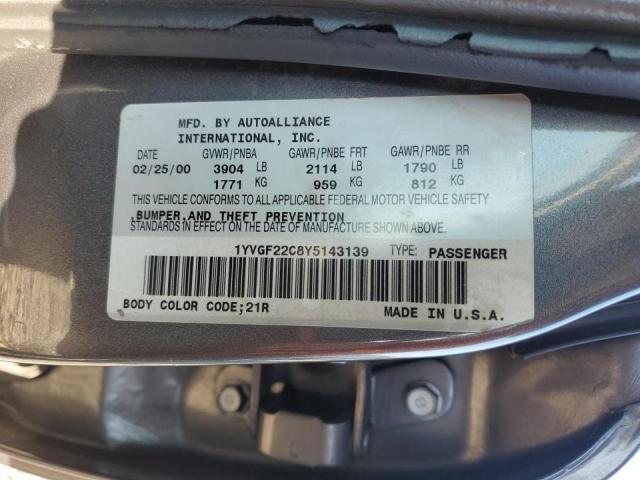 Photo 10 from auction – 2000 MAZDA 626 ES with VIN 1YVGF22C8Y5143139