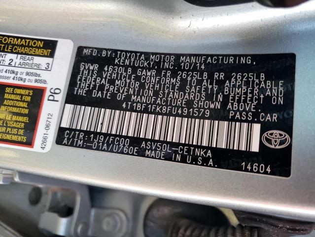 Photo 10 from auction – 2015 TOYOTA CAMRY LE with VIN 4T1BF1FK8FU491579