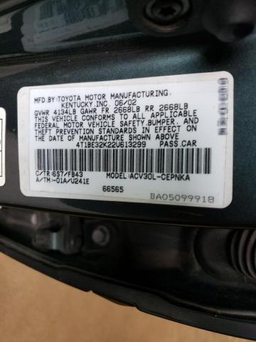Photo 10 from auction – 2002 TOYOTA CAMRY LE with VIN 4T1BE32K22U613299