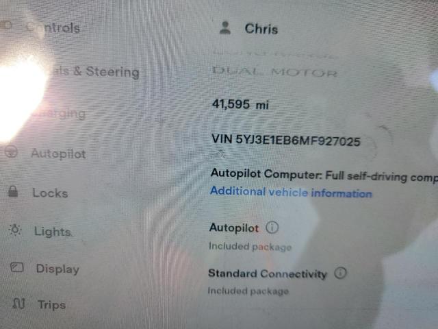 Photo 8 from auction – 2021 TESLA MODEL 3 with VIN 5YJ3E1EB6MF927025