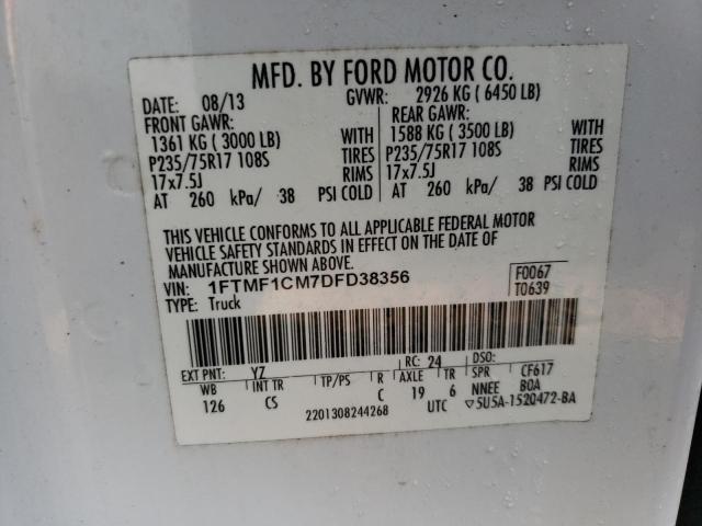 Photo 10 from auction – 2013 FORD F150 with VIN 1FTMF1CM7DFD38356