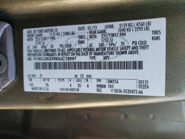 Photo 10 from auction – 2013 FORD ESCAPE SE with VIN 1FMCU9GX0DUC18667