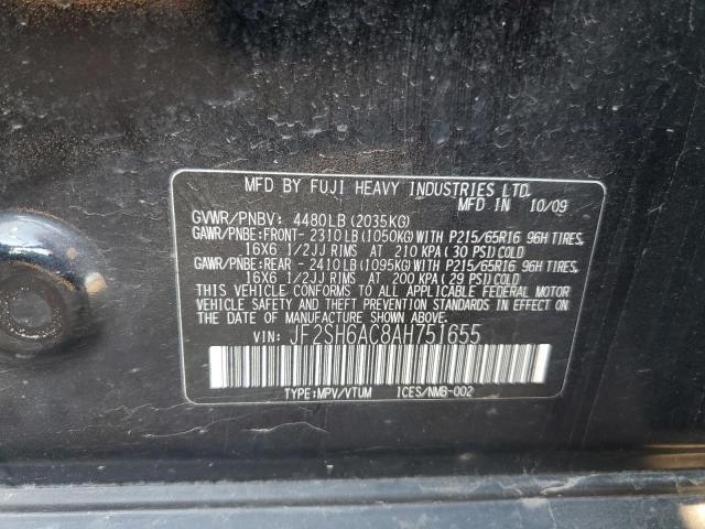 Photo 10 from auction – 2010 SUBARU FORESTER 2 with VIN JF2SH6AC8AH751655