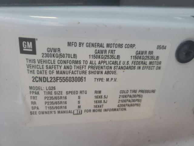 Photo 10 from auction – 2005 CHEVROLET EQUINOX LS with VIN 2CNDL23F556030061