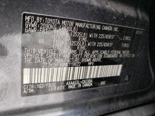 Photo 10 from auction – 2021 TOYOTA RAV4 LE with VIN 2T3H1RFVXMC119622