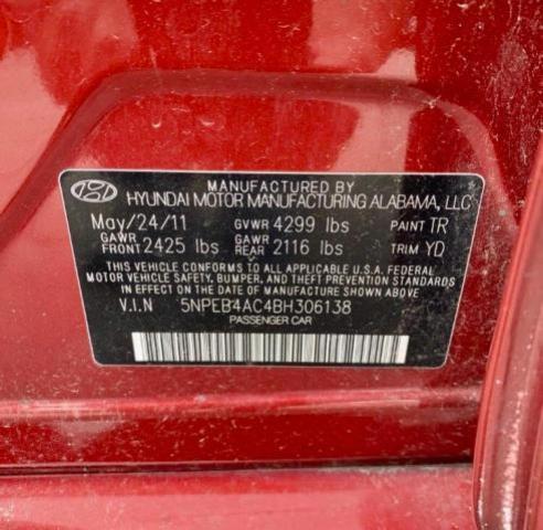 Photo 10 from auction – 2011 HYUNDAI SONATA GLS with VIN 5NPEB4AC4BH306138