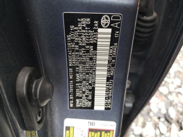 Photo 10 from auction – 2016 TOYOTA COROLLA L with VIN 2T1BURHEXGC649810