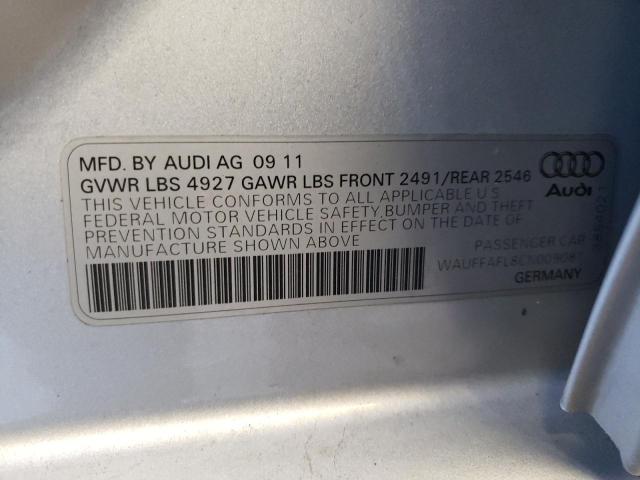 Photo 10 from auction – 2012 AUDI A4 PREMIUM with VIN WAUFFAFL8CN009081