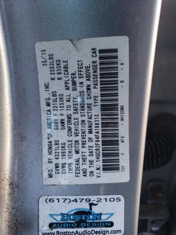 Photo 10 from auction – 2015 HONDA ACCORD EXL with VIN 1HGCR2F84FA198310